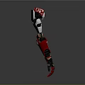 Red Black Robotic Leg Mechanical Structure With Joints And Components