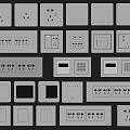 Modern switch socket panel 3d model