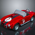 Red Vintage Convertible Sports Car With Number 7 And Open Top Design