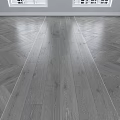 Gray Wooden Flooring Design With Herringbone Pattern And Central Straight Planks Texture 3d model
