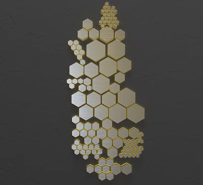 Geometry Wall Decoration Hexagonal Geometry Decoration Honeycomb Decoration 3d model