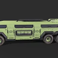 Green Six Wheel Rugged Off Road Utility Vehicle With Roof Rack