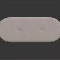 Oval Ottoman With Light Pink Padded Top And Diamond Quilted Golden Base