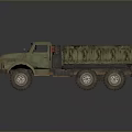 Old Green Military Cargo Truck With Rustic Bed And Six Wheel Design