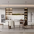 Elegant Modern Restaurant Open Kitchen Design With Island Counter Cabinets And Appliances