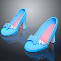 Blue High Heels With Bow And Sparkly Rhinestone Decor For Women Fashion