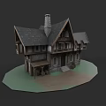 Traditional European Style Architecture Featuring Steep Roof Chimney And Stone Porch Steps