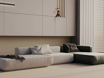Modern three-seat sofa 3d model