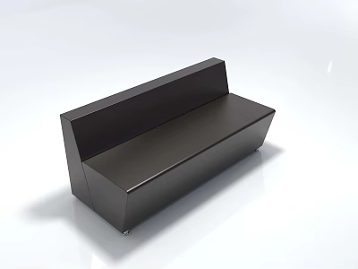 Modern Black Sofa Bench With Sleek Minimalist Design And Smooth Surface 3d model