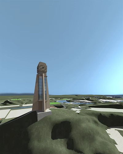 Modern Clock Tower School Small Clock Tower Daytime 3d model