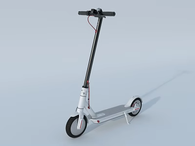 White And Black Electric Scooter With Modern Design And Two Wheels 3d model