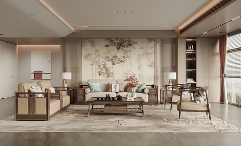 New Chinese Living Room 3d model