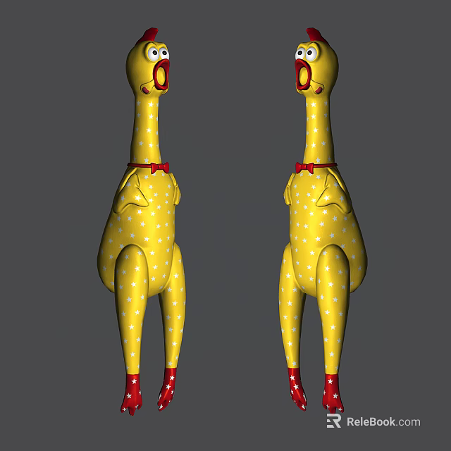 Yellow Giraffe Stuffed Toy with White Polka Dots Red Bow Tie and Red Feet 3d model 