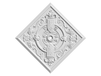 European-style lamp panel gypsum component carved 3d model
