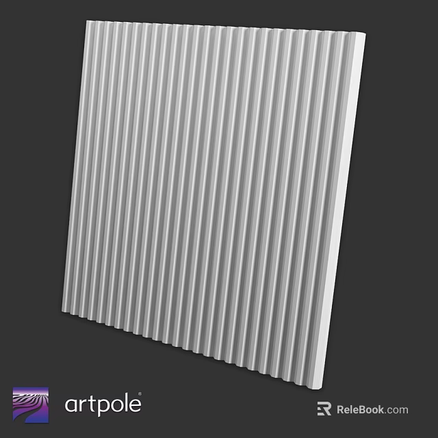 White Ribbed Wall Panel With Modern Textured Surface For Interior Design 3d model 