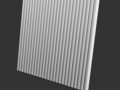 White Ribbed Wall Panel With Modern Textured Surface For Interior Design 3d model