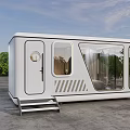 Modern Container Building Interior With Bedroom Design Large Windows And Green View
