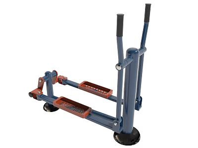 Dark Blue Step Machine With Red Steps And Black Handles For Home Fitness 3d model