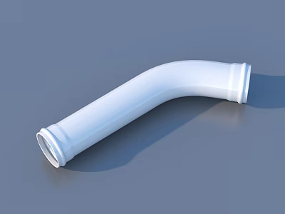 Durable White Plastic Elbow Pipe For Home Household Plumbing Supplies 3d model