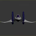 Futuristic Blue And White Spacecraft With Sleek Wings And Transparent Cockpit For Space Exploration