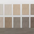 Various Wood Wall Panel Designs With Striped Patterns For Interior Decor 3d model