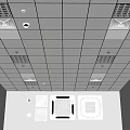 Modern Grid Ceiling Design With Recessed Lights Ventilation Grilles And Equipment Panels