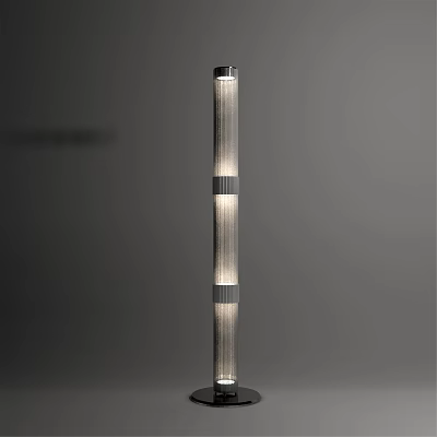 Modern Tall Floor Lamp With Segmented Glass And Metal Design For Home Lighting 3d model