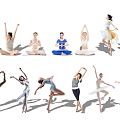 Modern Multiplayer Yoga Figure Sport Dance 3d model