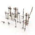 Handmade Plant Support Structures Using Natural Branches And Sticks for Growing Plants