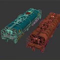 Industrial Tank Trucks Blue And Red Metal Structure For Transport