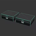 Stylish Gray Storage Boxes With Metal Clasps For Home Organization 3d model