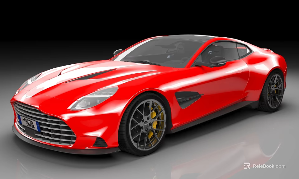 Red Sports Car Featuring Sleek Exterior Design Black Roof And Alloy Wheels 3d model 