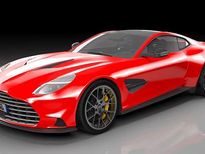 Red Sports Car Featuring Sleek Exterior Design Black Roof And Alloy Wheels 3d model