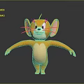 Classic Orange Animated Character from Tom and Jerry with Big Ears in Standing Pose