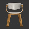 Modern Wooden Frame Chair With Light Fabric Seat And Backrest Design