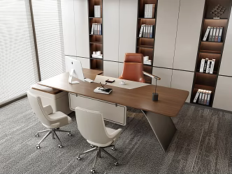 Modern manager office boss office desk and chair 3d model