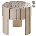 Modern Artistic Wooden Sidetable With Intricate Carved Patterns And Decorative Lines