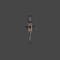 Medieval Ornamental Halberd With Intricate Metal Carvings And Decorative Bronze Details For Historical Warfare