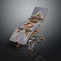 Adjustable Medical Examination Table With Metal Frame Padded Surface And Wheels