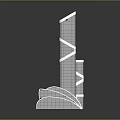 Modern Architectural Room Divider Screen With Layered Structure And Glass Panel Design