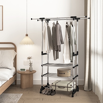 Modern Hangers Clothes Rack 3d model