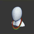 White Mannequin Head Showcasing Gold Chain Hardware Tool On Gray Background