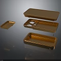 Golden Metal Electronic Device Enclosure Components With Stacked Design And Shiny Surface