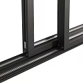 Modern Sleek Casement Windows With Black Frame And Multi Glass Panels Design