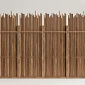 Wooden Fence With Vertical Slats And Panel Design For Outdoor Decoration