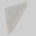 Elegant White Corner Molding With Intricate Floral Patterns And Scroll Designs 3d model