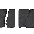 Two Black Cracked Square Blocks With Textured Surface And Broken Edges 3d model