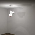 Modern Pendant Lights Hanging In Minimalist Interior With White Walls And Shadow Effects