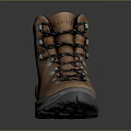 Brown Leather High Top Hiking Boots With Black Laces And Durable Outdoor Sole
