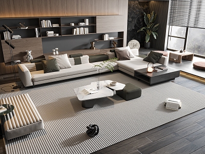 Modern sofa coffee table combination model